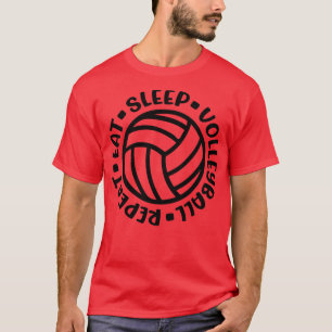 Eat Sleep Volleyball Repeat Girls Boys Cute Funny T-Shirt