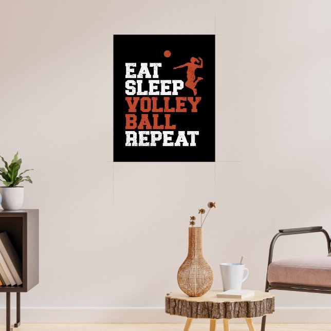 Eat Sleep Volleyball Repeat Volleyball Girl Gift Poster (Living Room 3)