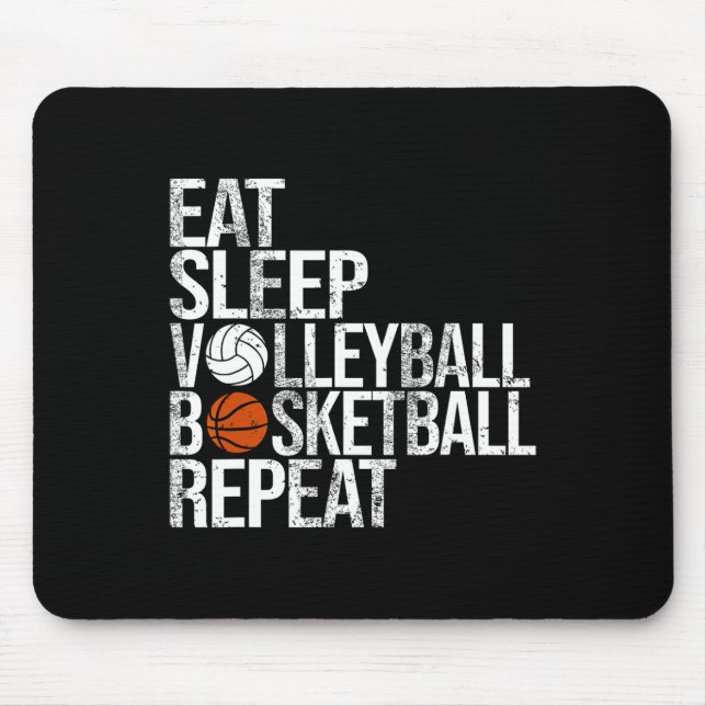 Eat Sleep Volleyll Sketll Repeat Funny Ll  Mouse Mat (Front)
