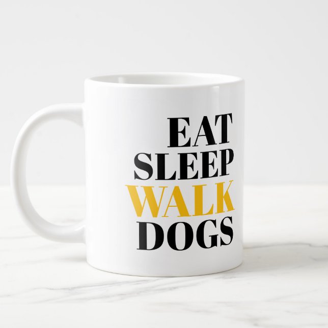 Eat Sleep Walk Dogs Large Coffee Mug (Left)