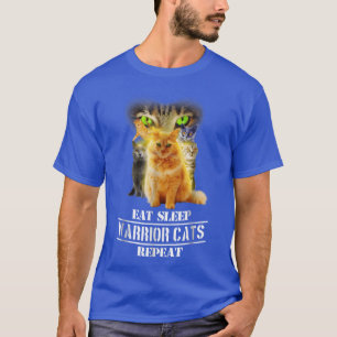 Eat Sleep Warrior Cats Repeat Funny Cat Loverees v T-Shirt