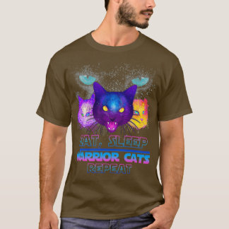 Eat Sleep Warrior Cats Repeat Funny T-Shirt