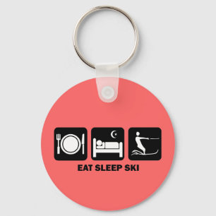 eat sleep water ski key ring