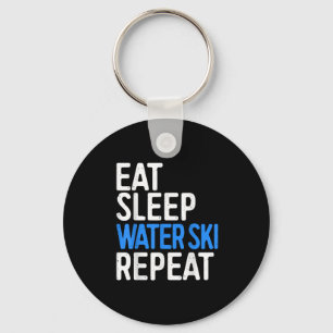 Eat Sleep Water Ski Repeat Water Skiing Gift Key Ring