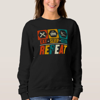 Eat Sleep Water Skiing Repeat   Water Skier Coach Sweatshirt