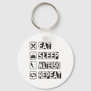 Eat Sleep Waterski Repeat Waterski Water Skiing Wa Key Ring