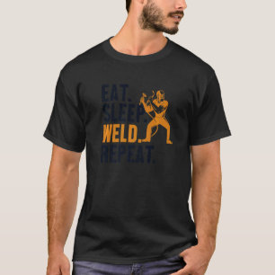 Eat Sleep Weld Repeat Tig Tack Mig Rig Inspector W T-Shirt