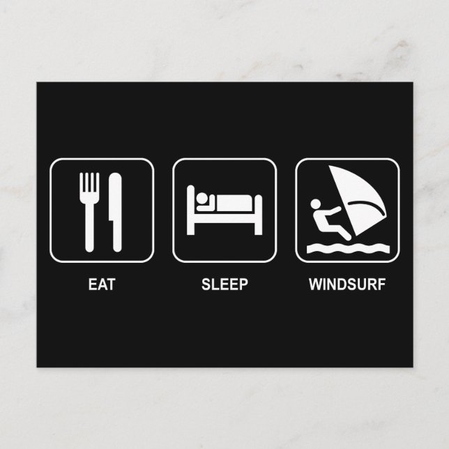 Eat Sleep Windsurf Postcard (Front)