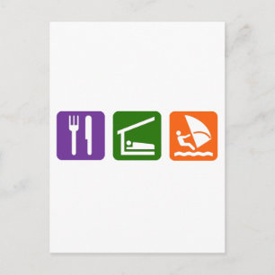 Eat Sleep Windsurfing Postcard