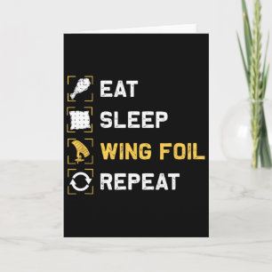 Eat Sleep Wing Foil Repeat Funny Wing Surfing Card