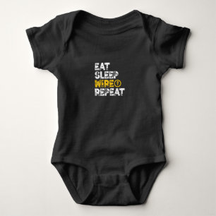 Eat Sleep Wire Repeat Electrician Electrical Baby Bodysuit