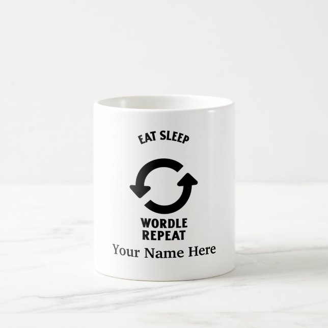 Eat sleep wordle repeat coffee mug (Center)