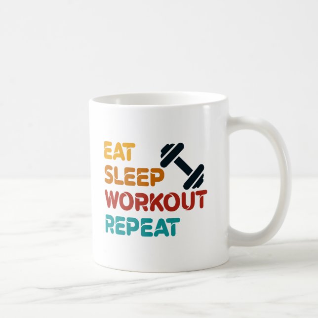 Eat Sleep Workout Repeat Coffee Mug (Right)