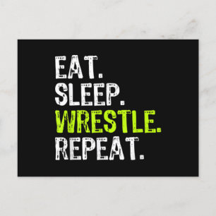 Eat Sleep Wrestle Repeat Wrestling Wrestler Postcard