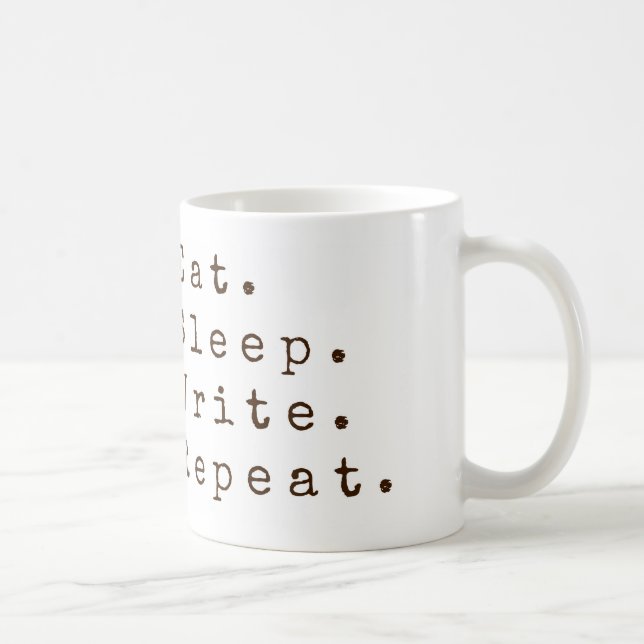Eat, Sleep, Write, Repeat. Coffee Mug (Right)