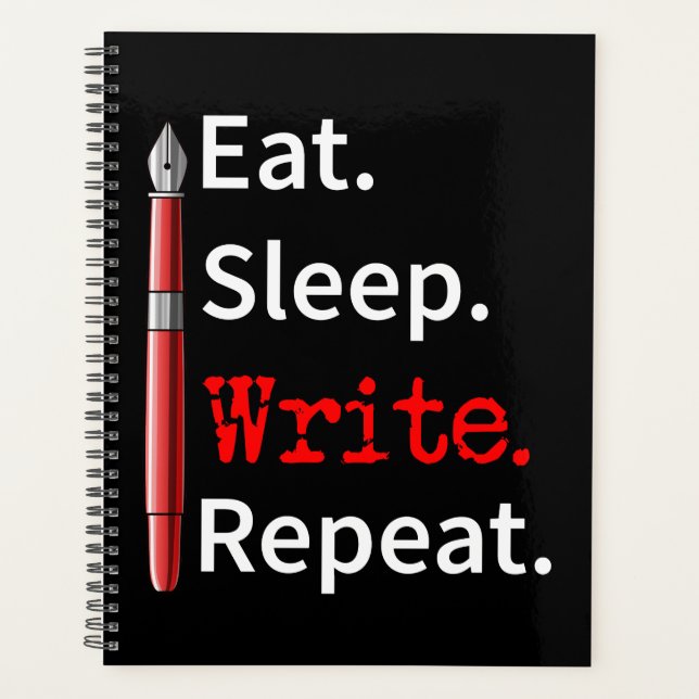 Eat Sleep Write Repeat Writer Planner (Front)