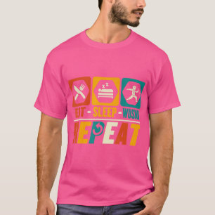 Eat Sleep Wushu Repeat - Funny Martial Art Kung Fu T-Shirt