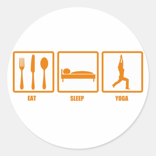 Eat Sleep Yoga Classic Round Sticker (Front)