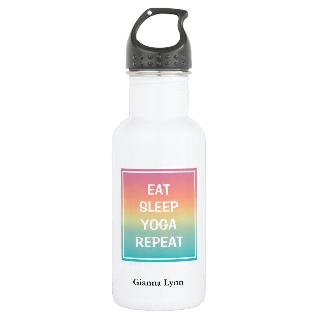Eat Sleep Yoga Pastel Ombre 532 Ml Water Bottle (Front)