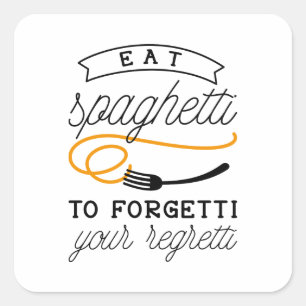 Eat Spaghetti Square Sticker