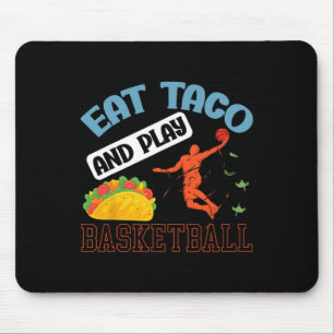 Eat Taco And Play Basketball Mexico Cinco De Mayo Mouse Mat