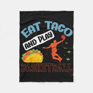 Eat Taco And Play Bysketbyll Mexico Cinco De Mayo Fleece Blanket