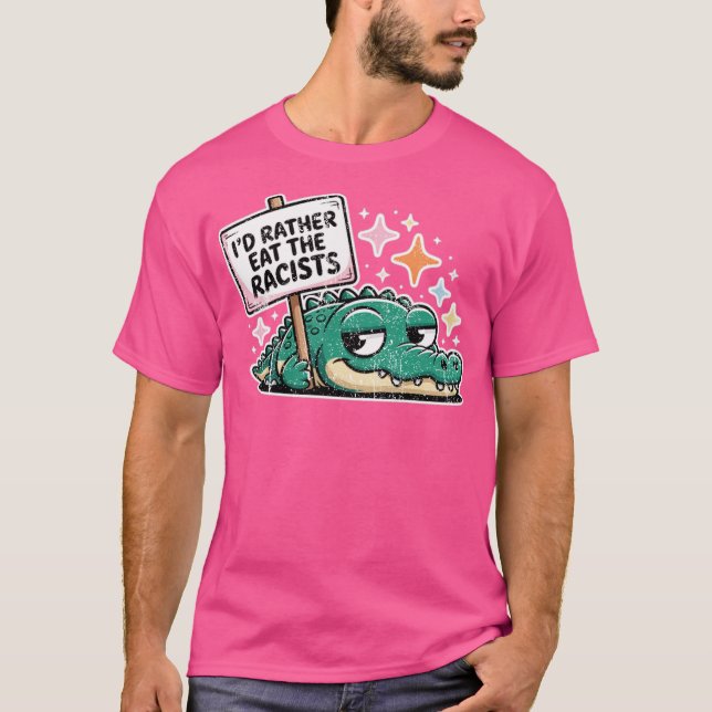 Eat the Racists Alligator - Feminist Gift Classic T-Shirt (Front)