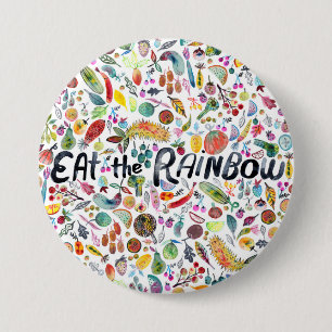 EAT THE RAINBOW colourful fruits veggies 7.5 Cm Round Badge