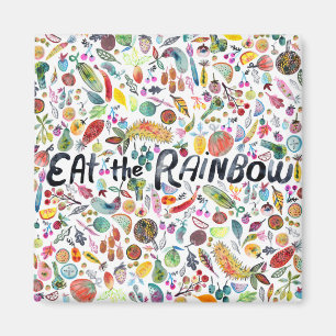 EAT THE RAINBOW colourful fruits veggies Magnet