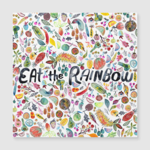 EAT THE RAINBOW colourful fruits veggies watercolo