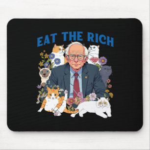 Eat The Rich Bernie Sanders Floral Cat Resist Agai Mouse Mat