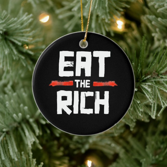 EAT THE RICH CERAMIC TREE DECORATION (Tree)