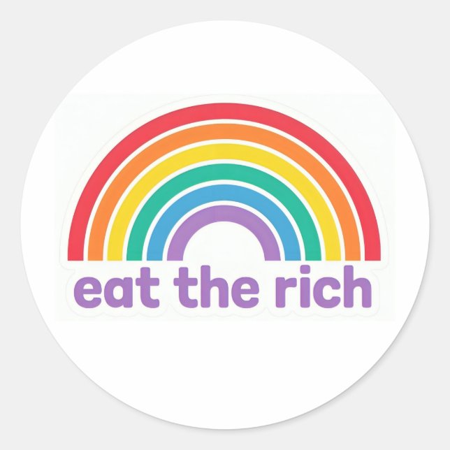 Eat The Rich Rainbow Retro stickers (Front)