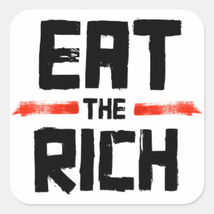 EAT THE RICH SQUARE STICKER