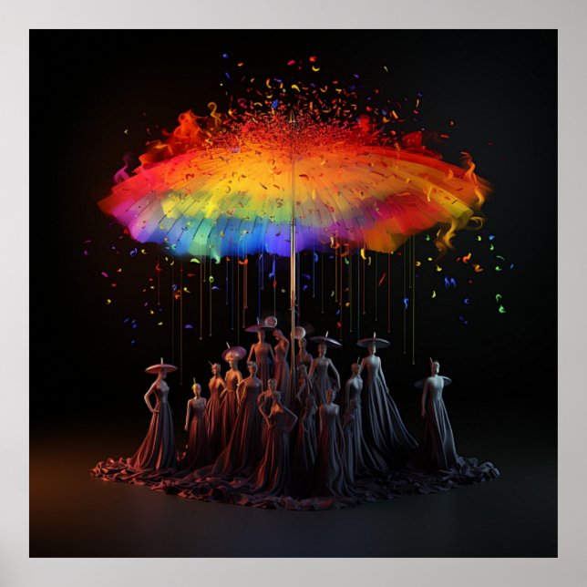 Eat The Rich Symbolic Umbrella Art Poster (Front)