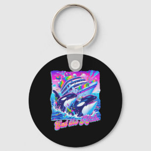 Eat The Rich Whale 90s Orca Funny Whale Animal Yac Key Ring