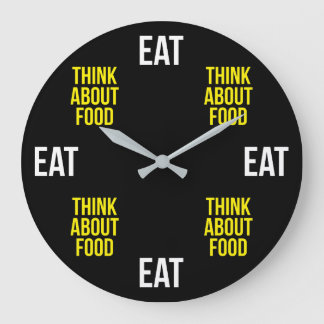 Eat, Think About Food - Funny Novelty Large Clock