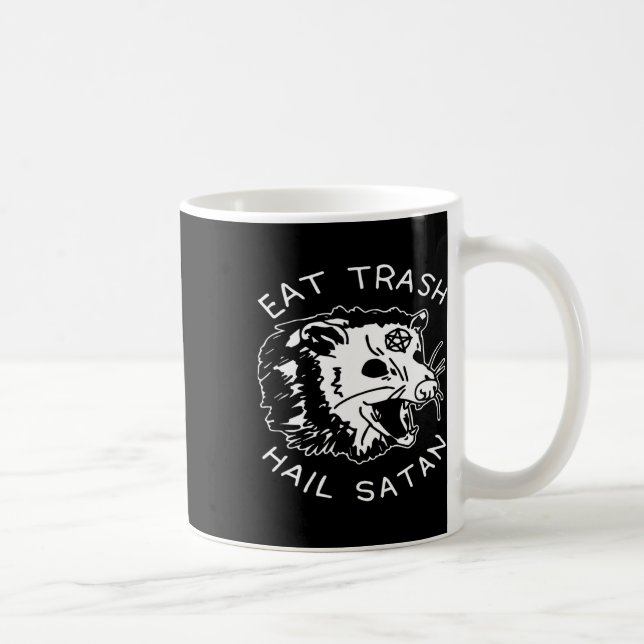 Eat Trash Hail Satan Matching Christmas Pajama Xma Coffee Mug (Right)
