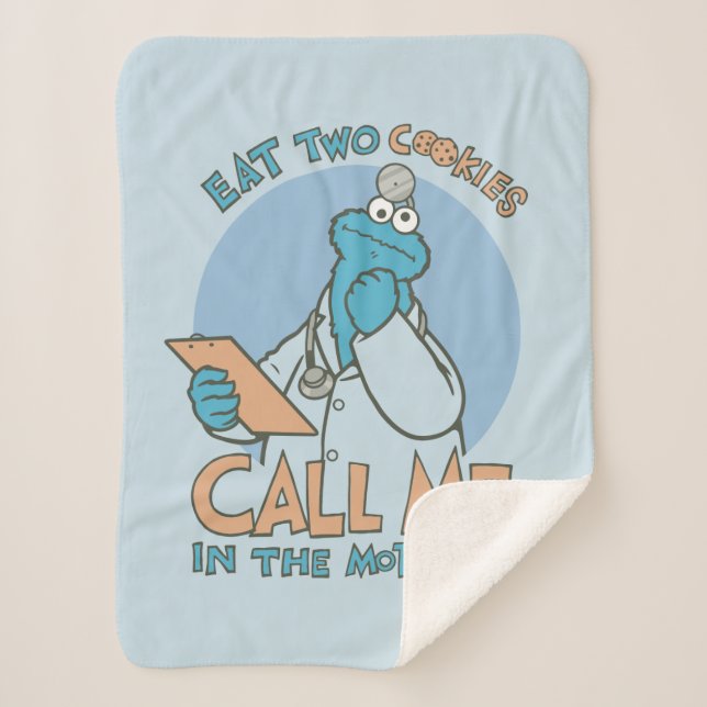 Eat Two Cookies, Call Me in the Morning Sherpa Blanket (Front)