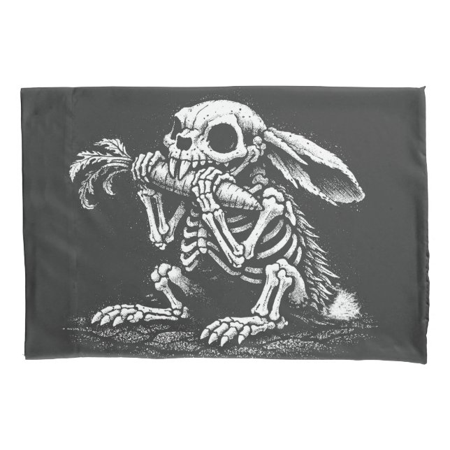 Eat Veggies   – Dead Rabbit by BurnsInHell Pillowcase (Front)