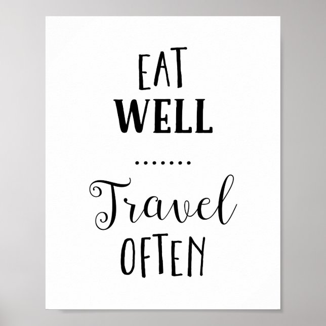Eat Well Travel Often Typography Print (Front)