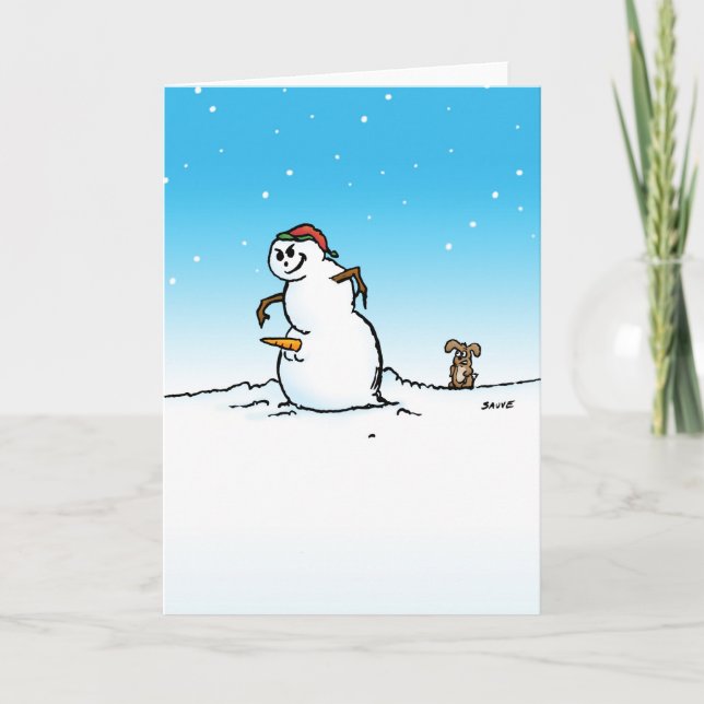 Eat Your Carrots Rude Snowman Blank Inside Card (Front)