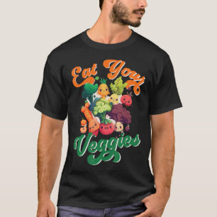 Eat Your Cute Veggies Kawaii Toddler Vegan Farmer T-Shirt