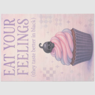 Eat Your Feelings Gothic Cupcake Decoupage Goth Tissue Paper