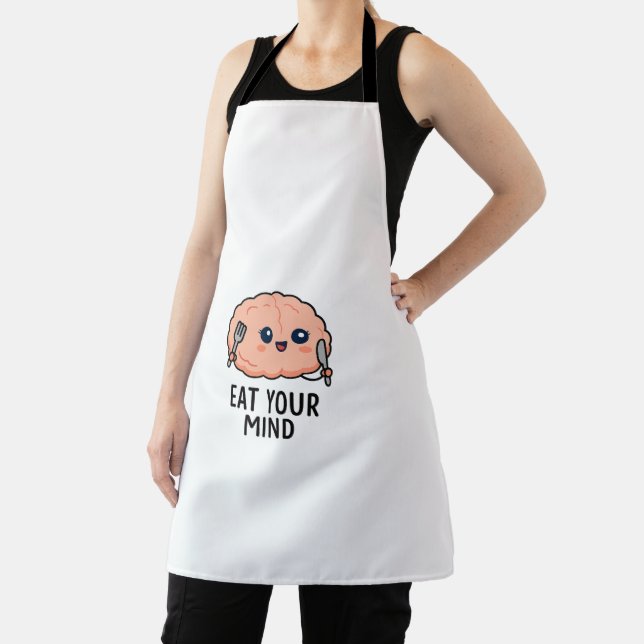 Eat Your Mind Sticker – Cute Brain  Apron (Insitu)