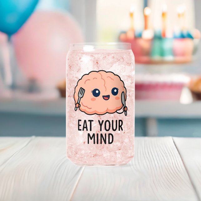 Eat Your Mind Sticker – Cute Brain  Can Glass (Insitu (Baby Shower))