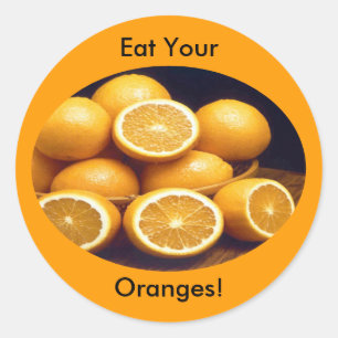 Eat Your Oranges Classic Round Sticker
