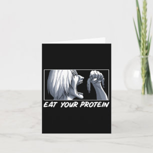 Eat Your Protein Anime Gym Manga Bodybuilding Fitn Card