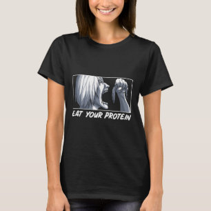 Eat Your Protein Anime Gym Manga Bodybuilding Fitn T-Shirt