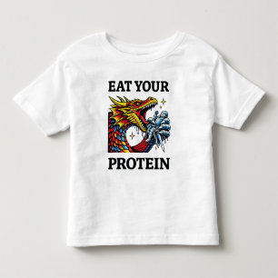 Eat Your Protein – Epic Dragon Eating Knight Toddler T-Shirt